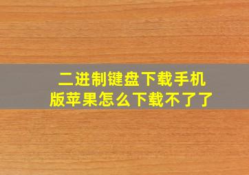 二进制键盘下载手机版苹果怎么下载不了了