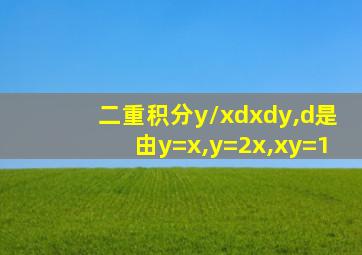 二重积分y/xdxdy,d是由y=x,y=2x,xy=1