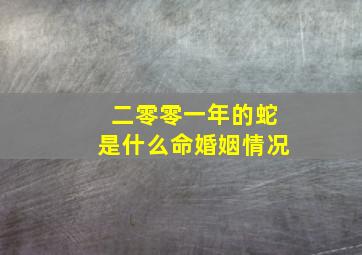 二零零一年的蛇是什么命婚姻情况