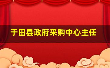 于田县政府采购中心主任