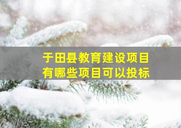 于田县教育建设项目有哪些项目可以投标