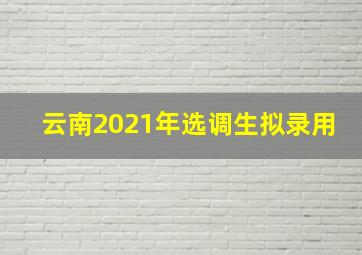 云南2021年选调生拟录用