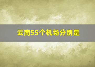 云南55个机场分别是