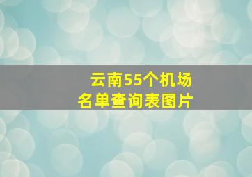 云南55个机场名单查询表图片