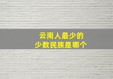 云南人最少的少数民族是哪个