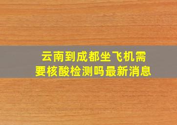 云南到成都坐飞机需要核酸检测吗最新消息