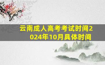 云南成人高考考试时间2024年10月具体时间