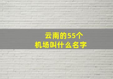 云南的55个机场叫什么名字