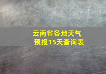 云南省各地天气预报15天查询表