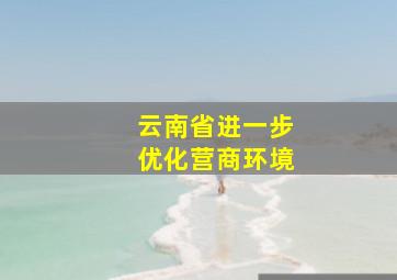 云南省进一步优化营商环境