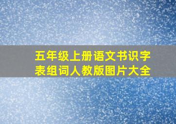 五年级上册语文书识字表组词人教版图片大全