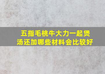 五指毛桃牛大力一起煲汤还加哪些材料会比较好