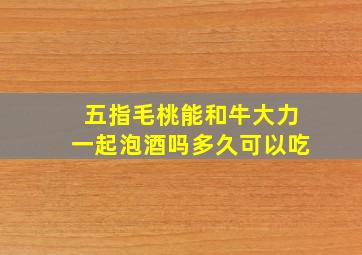 五指毛桃能和牛大力一起泡酒吗多久可以吃