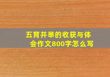 五育并举的收获与体会作文800字怎么写