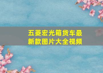 五菱宏光箱货车最新款图片大全视频