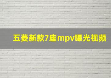 五菱新款7座mpv曝光视频