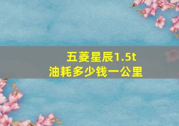 五菱星辰1.5t油耗多少钱一公里