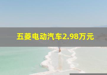 五菱电动汽车2.98万元