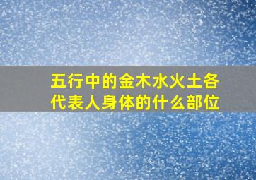 五行中的金木水火土各代表人身体的什么部位