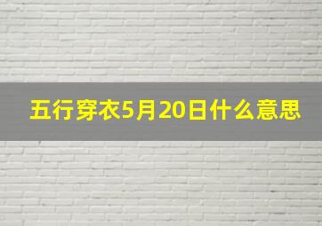 五行穿衣5月20日什么意思