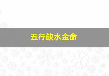 五行缺水金命