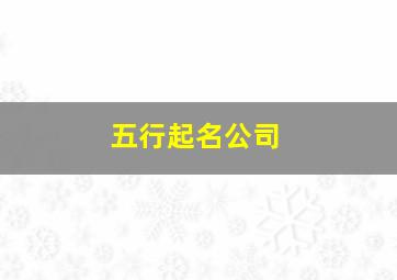 五行起名公司