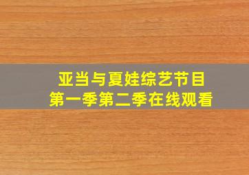 亚当与夏娃综艺节目第一季第二季在线观看