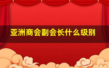 亚洲商会副会长什么级别