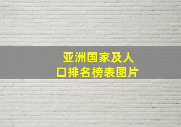 亚洲国家及人口排名榜表图片