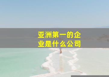 亚洲第一的企业是什么公司