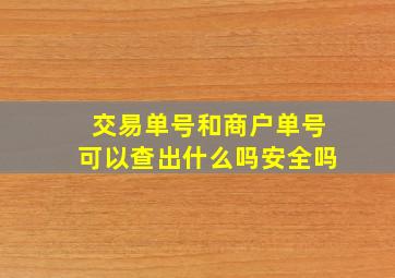 交易单号和商户单号可以查出什么吗安全吗