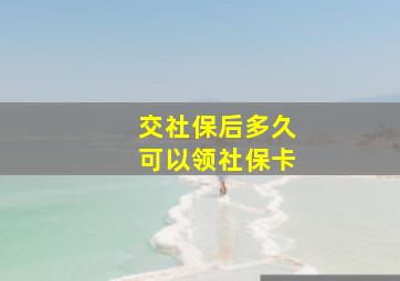 交社保后多久可以领社保卡