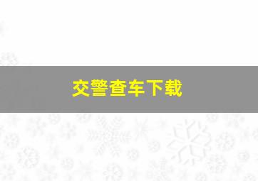 交警查车下载