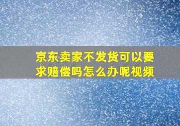 京东卖家不发货可以要求赔偿吗怎么办呢视频