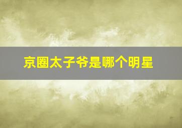 京圈太子爷是哪个明星