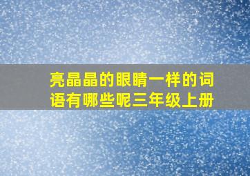 亮晶晶的眼睛一样的词语有哪些呢三年级上册