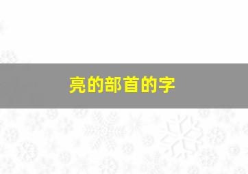 亮的部首的字