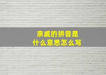 亲戚的拼音是什么意思怎么写