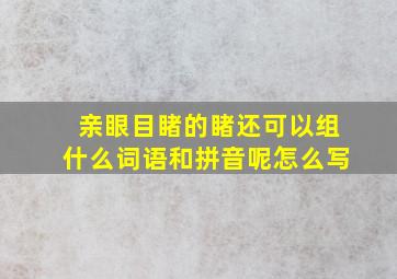 亲眼目睹的睹还可以组什么词语和拼音呢怎么写