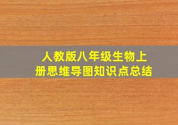 人教版八年级生物上册思维导图知识点总结