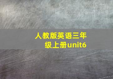 人教版英语三年级上册unit6