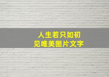 人生若只如初见唯美图片文字