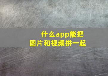 什么app能把图片和视频拼一起