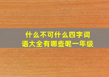 什么不可什么四字词语大全有哪些呢一年级