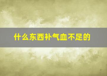 什么东西补气血不足的