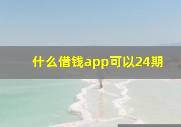 什么借钱app可以24期