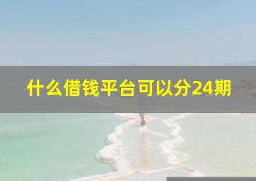 什么借钱平台可以分24期