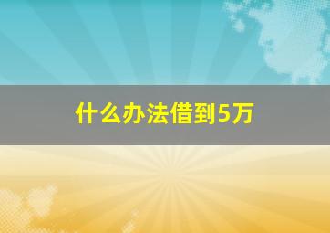 什么办法借到5万