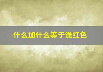 什么加什么等于浅红色