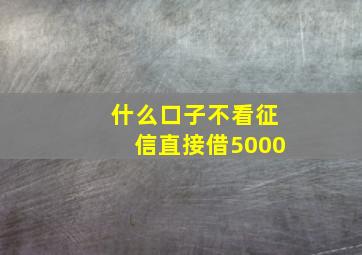 什么口子不看征信直接借5000